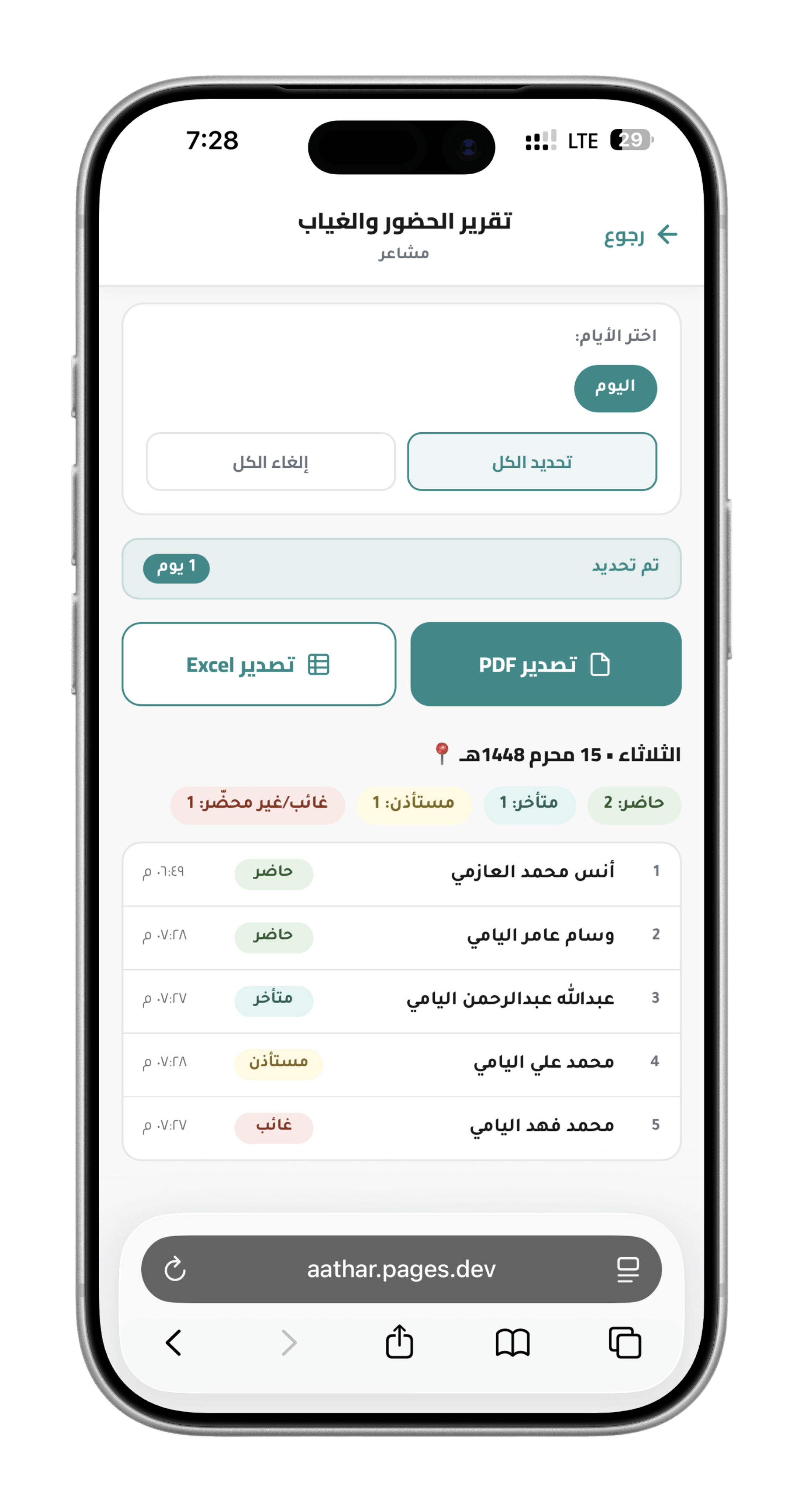 التقارير والإحصائيات